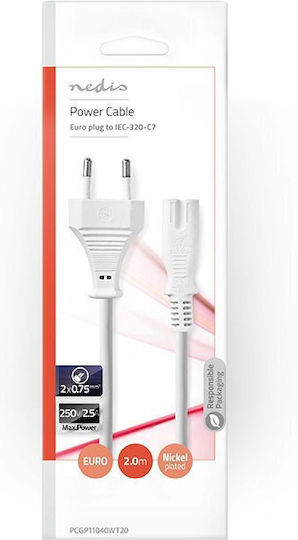 Nedis Euro - IEC C7 Cable 2m White (PCGP11040WT20)