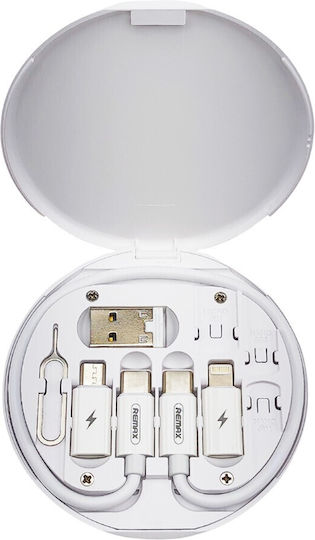 Remax Regular USB to Lightning / Type-C / micro USB Cable 3A Μπλε 0.25m