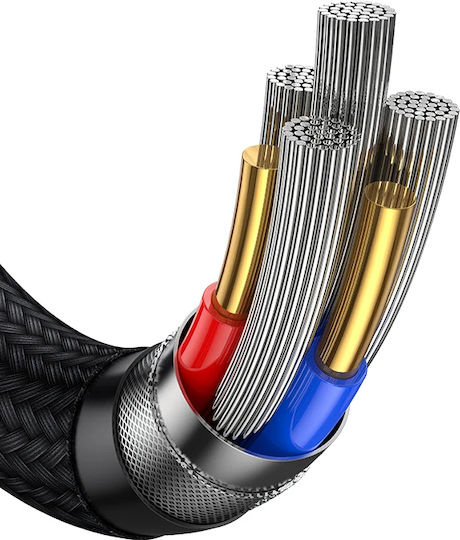 Usams US-SJ645 Geflochten USB zu Blitzschlag / Typ-C / Micro-USB Kabel Schwarz 1.2m