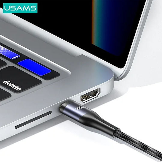 Usams Regular Cablu USB la Lightning / Type-C / micro USB cu mai multe porturi 3.6A Negru 1.2m (US-SJ600)