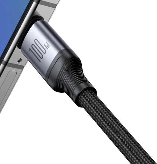 Joyroom SA21-1T3 Braided Cablu USB la Lightning / Type-C / micro USB cu mai multe porturi 2.4A Negru 1.2m