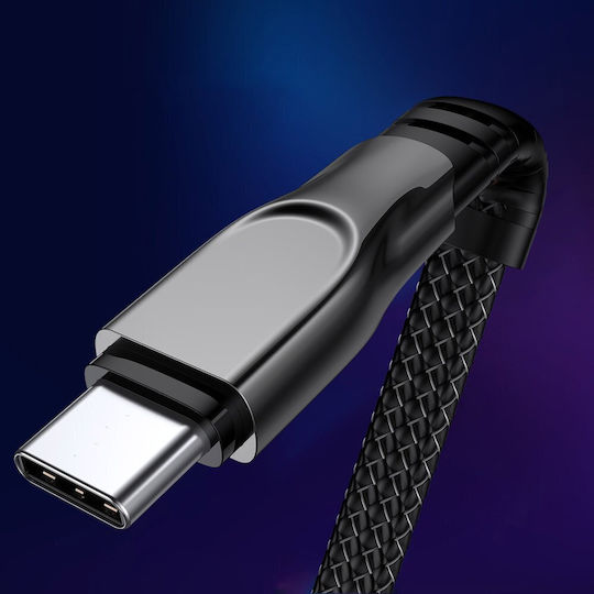 Joyroom S-1335K4 Braided Cablu USB la Lightning / Type-C cu mai multe porturi 3.5A Roșu 1.3m