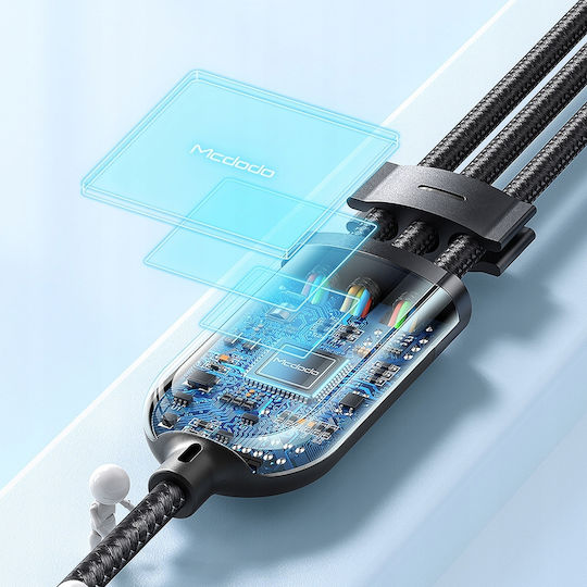 Mcdodo Braided USB to Type-C / Lightning / micro USB Cable Μαύρο 1.2m (CA-0930)