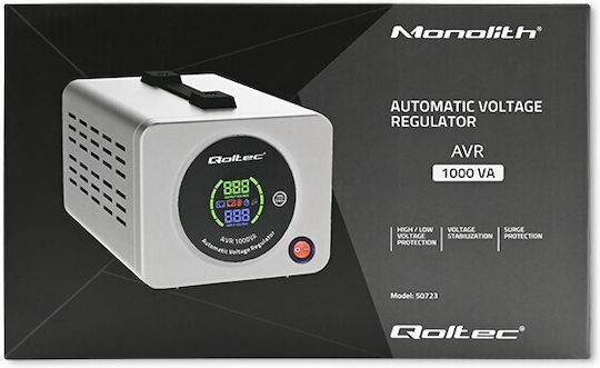 Qoltec Avr Compact Σταθεροποιητής Τάσης 1000VA με 1 Πρίζα Ρεύματος