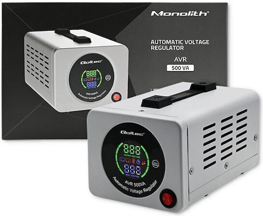 Qoltec Avr Compact Σταθεροποιητής Τάσης 500VA με 1 Πρίζα Ρεύματος