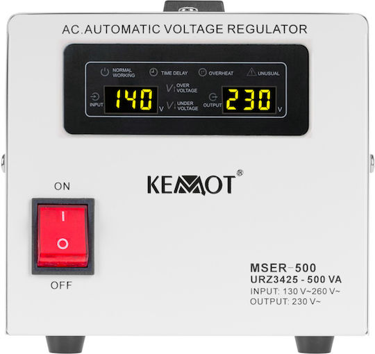 Kemot MSER-500 Stabilizator de Tensiune Servo 500VA cu 2 Prize Curent