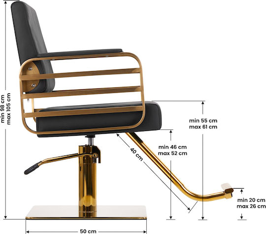 Gabbiano Hairdressing Chair Avila Gold Black