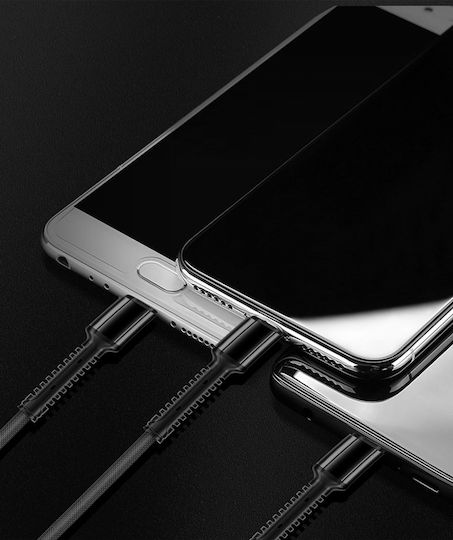 Ldnio Braided USB to Type-C / Lightning / micro USB Cable 3.4A Γκρι 1.2m
