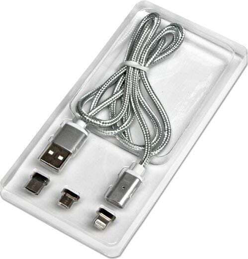 Neutralle USB to Lightning / Type-C / micro USB Cable Γκρι 1m