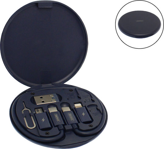 Remax RC-190 Regular USB to Lightning / Type-C / micro USB Cable 3A Λευκό 0.25m
