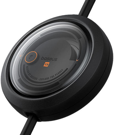 Baseus Free2draw Flat Cablu USB la Lightning / Type-C / micro USB cu mai multe porturi 6A Negru 1.1m (P10368700111-03)