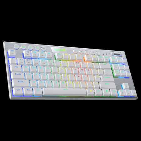 Redragon K621 Horus Gaming Mechanical Keyboard Tenkeyless with Custom Red switches and RGB lighting (English US) White