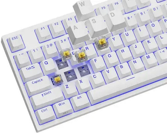 Genesis Thor 404 Gaming Mechanical Keyboard Tenkeyless with Gateron Yellow switches and RGB lighting (English US) White