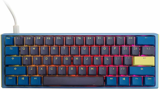 Ducky One 3 Mini Daybreak Gaming Mechanische Tastatur 60% mit Cherry MX Geräuschlos Rot Schaltern und RGB-Beleuchtung (Englisch US) Blue/Grey