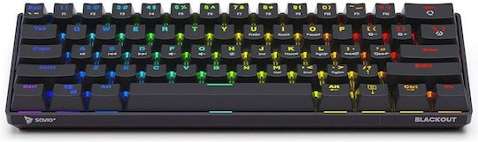 Savio Blackout Gaming Mechanical Keyboard 60% with Outemu Blue switches and RGB lighting (English US)