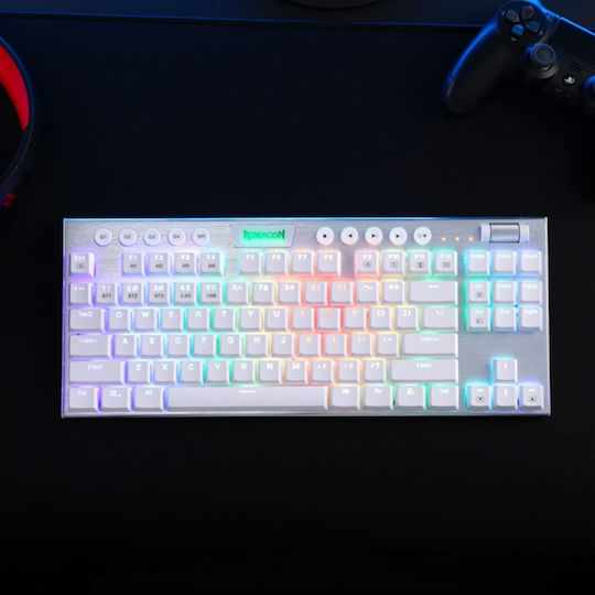 Redragon K621 Horus Gaming Mechanical Keyboard Tenkeyless with Custom Red switches and RGB lighting (English US) White
