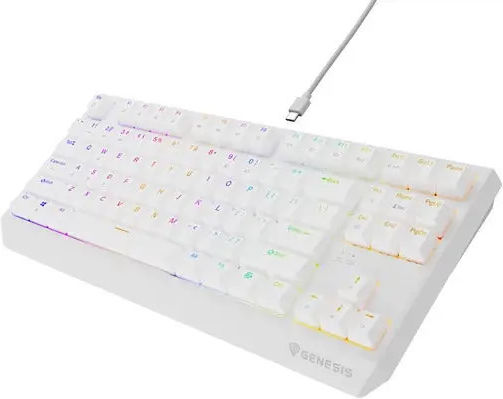 Genesis Thor 230 TKL Gaming Mechanical Keyboard Tenkeyless with Outemu Red switches and RGB lighting (English US) White