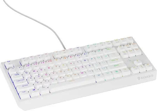 Genesis Thor 230 TKL Gaming Mechanical Keyboard Tenkeyless with Outemu Red switches and RGB lighting (English US) White