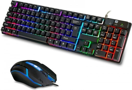 Aoas M-300 Σετ Gaming Πληκτρολόγιο με RGB φωτισμό & Ποντίκι (Αγγλικό US)