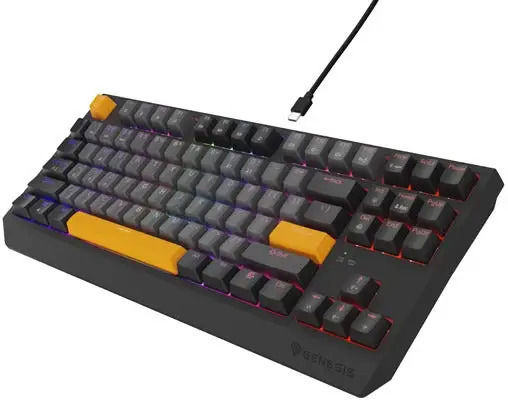 Genesis Thor 230 TKL Gaming Mechanical Keyboard Tenkeyless with Outemu Red switches and RGB lighting (English US) Anchor Gray Positive
