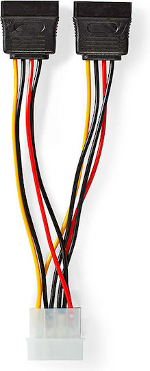 Nedis Molex cu 4 pini - 15-Pin Sata Cablu 0.15m Multicolor (CCGP73520VA015)