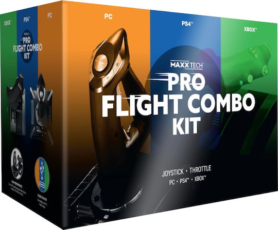 Maxx Tech Maxx Tech Pro Flight Combo Joystick Ενσύρματο Συμβατό με PC / PS4 / Xbox One / Xbox Series X/S