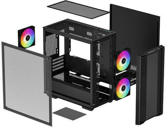 Deepcool CC360 ARGB Gaming Mini Tower Κουτί Υπολογιστή με Πλαϊνό Παράθυρο Μαύρο