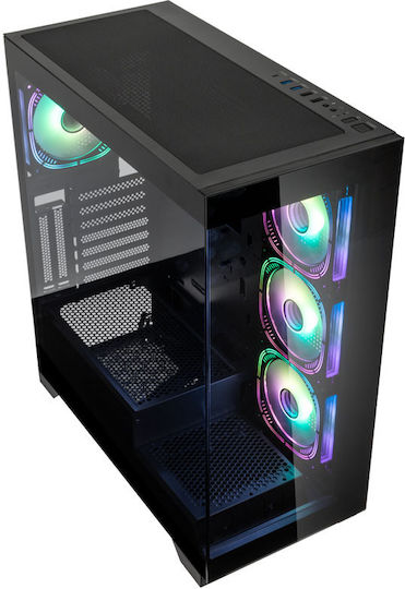 Kolink Unity Peak ARGB Gaming Midi Tower Computer Case with Side Window Black