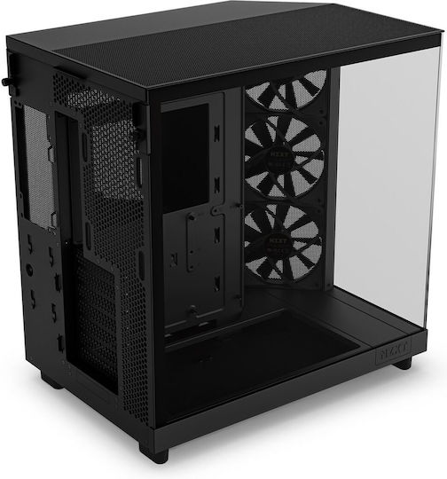 NZXT H6 Flow Gaming Midi Tower Κουτί Υπολογιστή με Πλαϊνό Παράθυρο Μαύρο