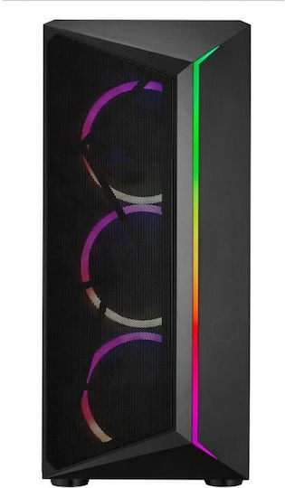 CoolerMaster CMP 510 Gaming Midi Tower Κουτί Υπολογιστή με Πλαϊνό Παράθυρο και RGB Φωτισμό Μαύρο