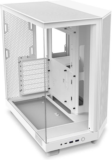 NZXT H6 Flow Gaming Midi Tower Computer Case with Side Window White