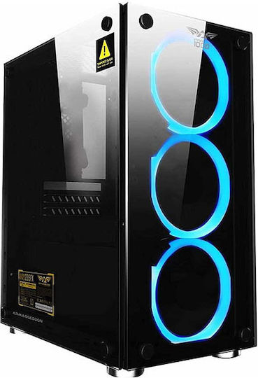 Armaggeddon NIMITZ TR1100 Gaming Middle Tower Carcasă PC cu Deschidere Laterală Neagră
