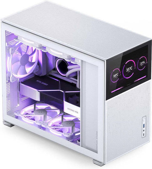 Jonsbo D31 Mesh Screen Gaming Mini Tower Κουτί Υπολογιστή με Πλαϊνό Παράθυρο Λευκό