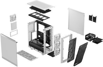 Fractal Design Meshify 2 Gaming Midi Tower Κουτί Υπολογιστή με Πλαϊνό Παράθυρο και RGB Φωτισμό White TG Clear Tint