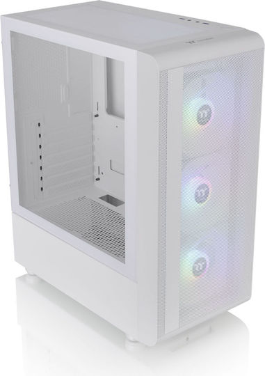 Thermaltake S200 TG Gaming Midi Tower Κουτί Υπολογιστή με Πλαϊνό Παράθυρο και RGB Φωτισμό Λευκό