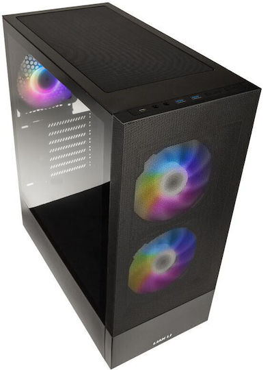 Lian Li Lancool 205 Mesh C Gaming Midi-Turm Computergehäuse mit Seitenfenster Schwarz