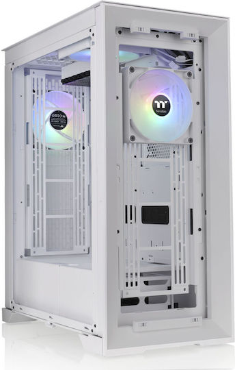 CTE T500 TG ARGB Snow Gaming Full Tower Computer Case with Side Window White