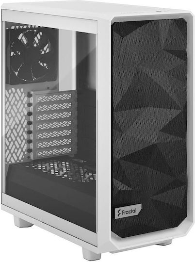 Fractal Design Meshify 2 Compact Clear Tempered Glass Gaming Midi Tower Κουτί Υπολογιστή με Πλαϊνό Παράθυρο Λευκό