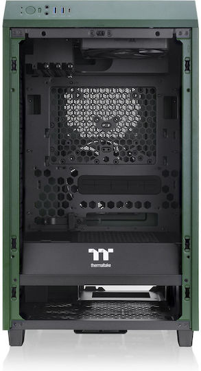 Thermaltake The Tower 200 Snow Mini Chassis Гейминг Мини кула Компютърна кутия със страничен прозорец Състезателно зелено