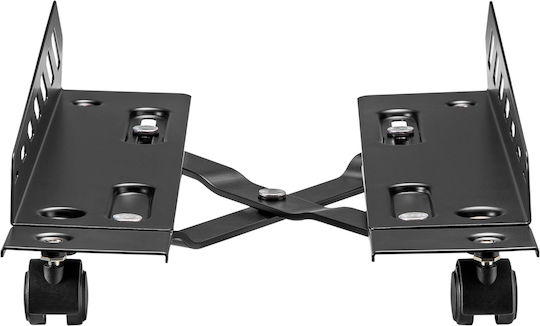 Maclean Energy Desk Mounted Computer Tower Stand with Casters RS480