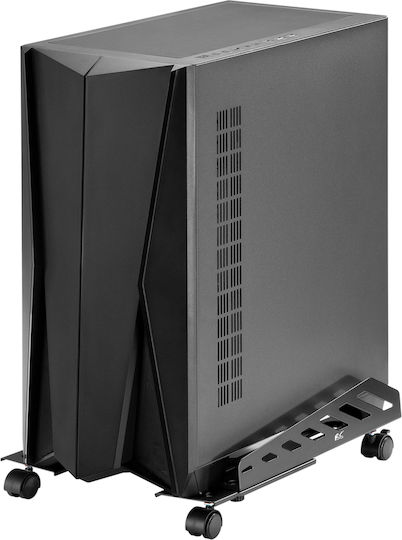 Maclean Energy Desk Mounted Computer Tower Stand with Casters RS480