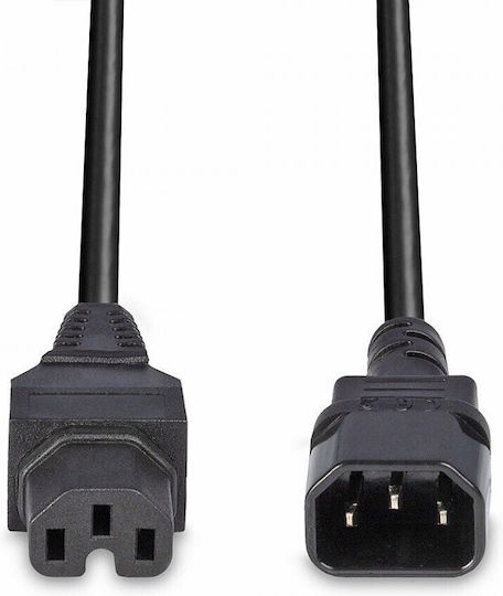 Lindy IEC C14 - IEC C15 Cable 2m Μαύρο 30314