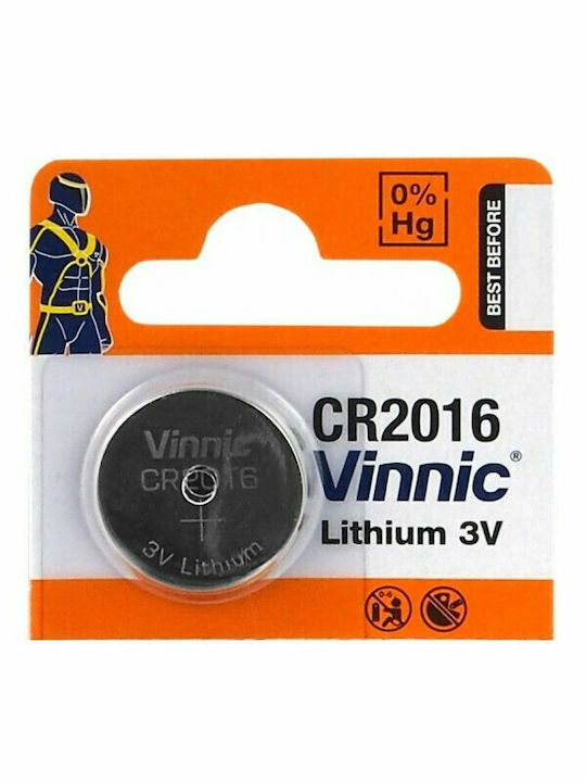 Vinnic Lithium Watch Battery CR2016 3V 1pcs