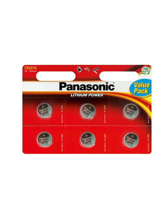Panasonic Power Батерии Литий За часовници CR2016 3V 6бр