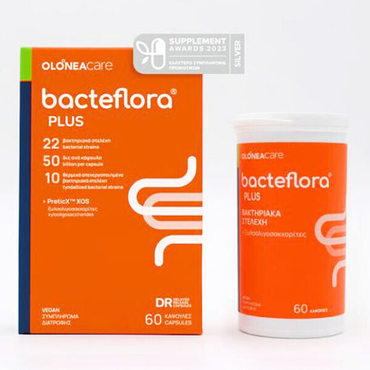 Olonea Bacteflora Plus Συμπλήρωμα με Προβιοτικά & Πρεβιοτικά 60 φυτικές κάψουλες