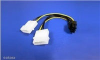 Akasa 4-Pin Molex - 6-Pin PCIe Kabel 0.1m Gelb (AK-CB4-6)