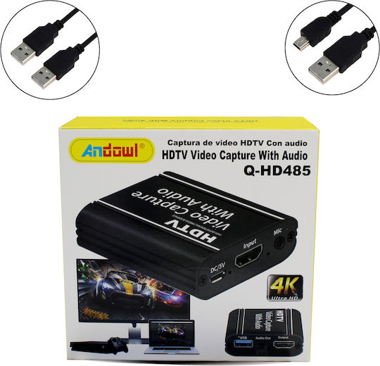 Andowl Q-HD485 Video Capture για Laptop / PC και σύνδεση HDMI / USB-A