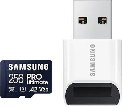 Samsung PRO Ultimate microSDXC 256GB Clasa 10 U3 V30 A2 UHS-I cu cititor USB