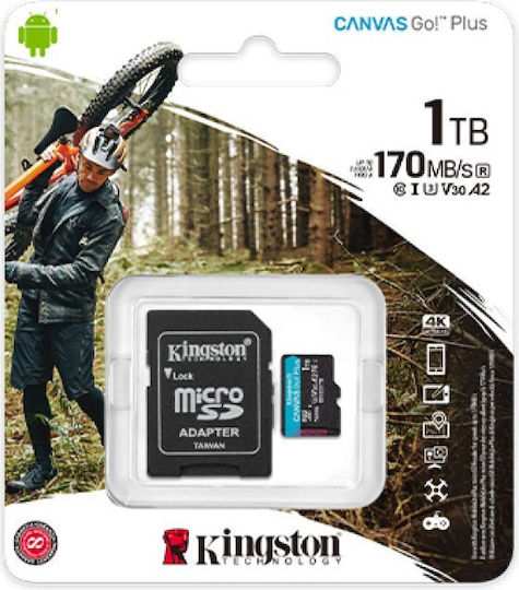 Kingston Canvas Go Plus microSDXC 1TB Class 10 U3 UHS-I with Adapter