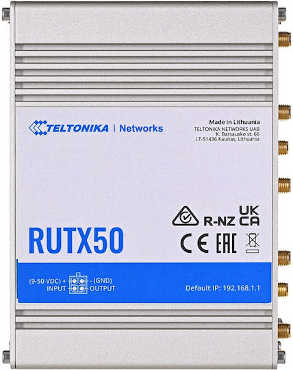 Teltonika RUTX50 Ασύρματο 5G Router Wi‑Fi 5 με 4 Θύρες Gigabit